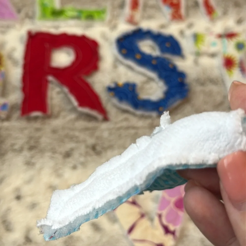 Handmade colorful fabric alphabet letters terrycloth educational sensory toys